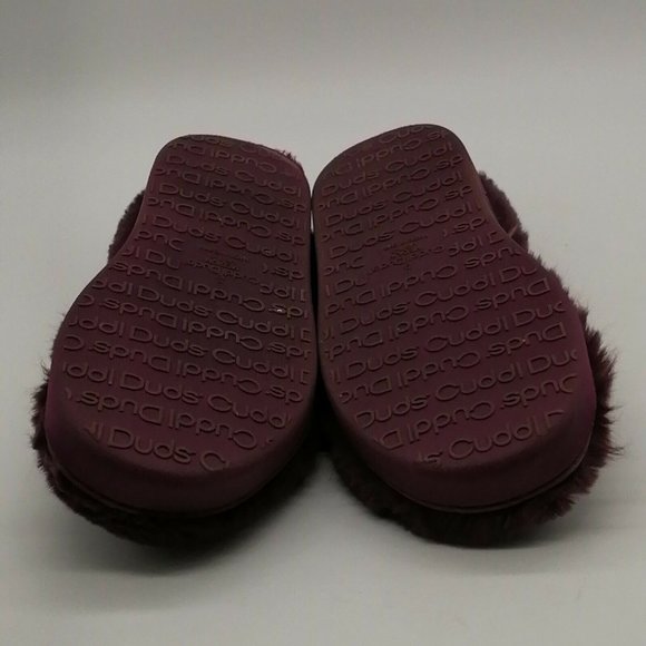 Cuddl Duds Womens Flat Slip On Slippers Faux Fur‎ Trim & Lining Purple  M 7-8 - Picture 4 of 9